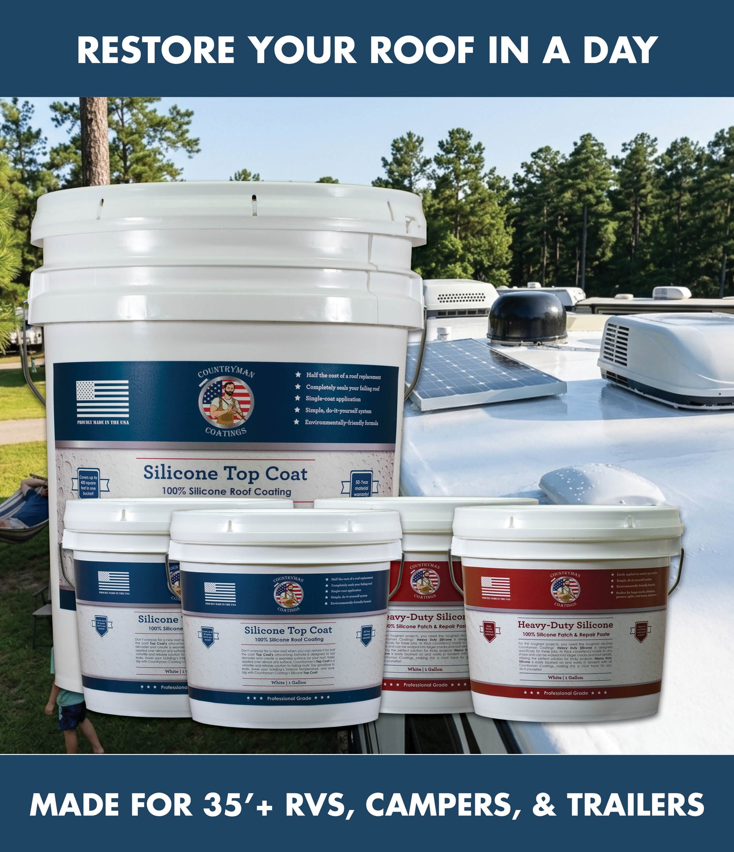 Countryman RV Roof Restoration Kit 35'+
